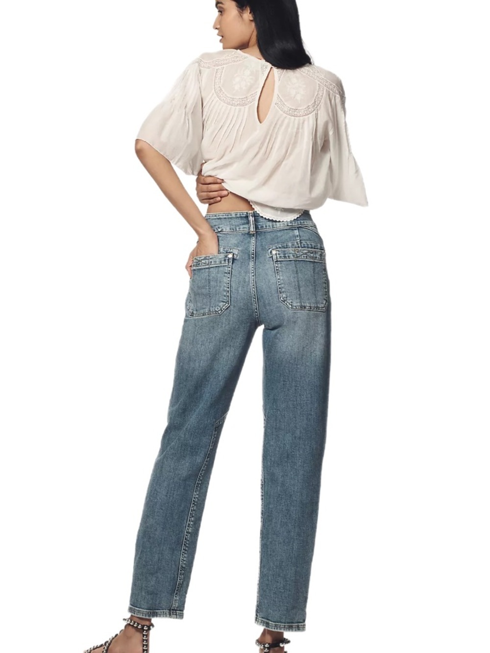 Anthropologie Pilcro Wanderer Mid rise Relaxed Jeans in Light Wash Size 26 - Picture 3 of 7